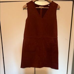 Max Studio Deep Brown V-Neck Mini Dress